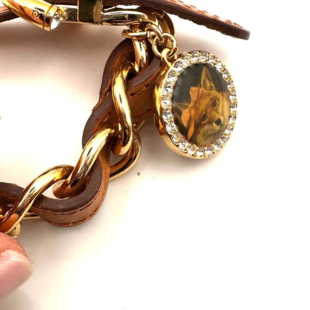 Brighton CLEVER LIKE A FOX Bracelet MFIL Jewelry Brown Gold Chain Charm - Picture 8 of 11